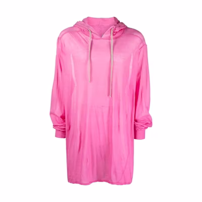 Rick Owens SS23 Translucent Drawstring Hoodie Pink RU01C4285UC-13