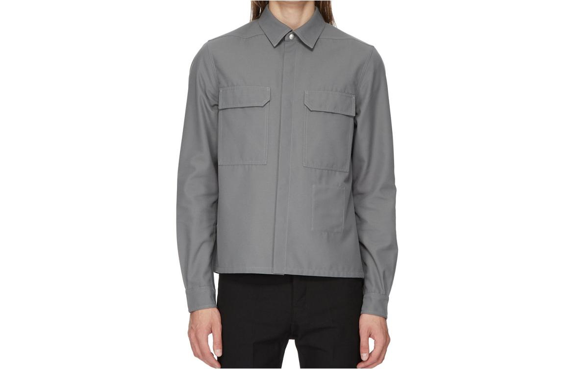 Order Rick Owens SS24 Jaket Pendek Longgar Kelabu Asap RL01D3234TWRP-118