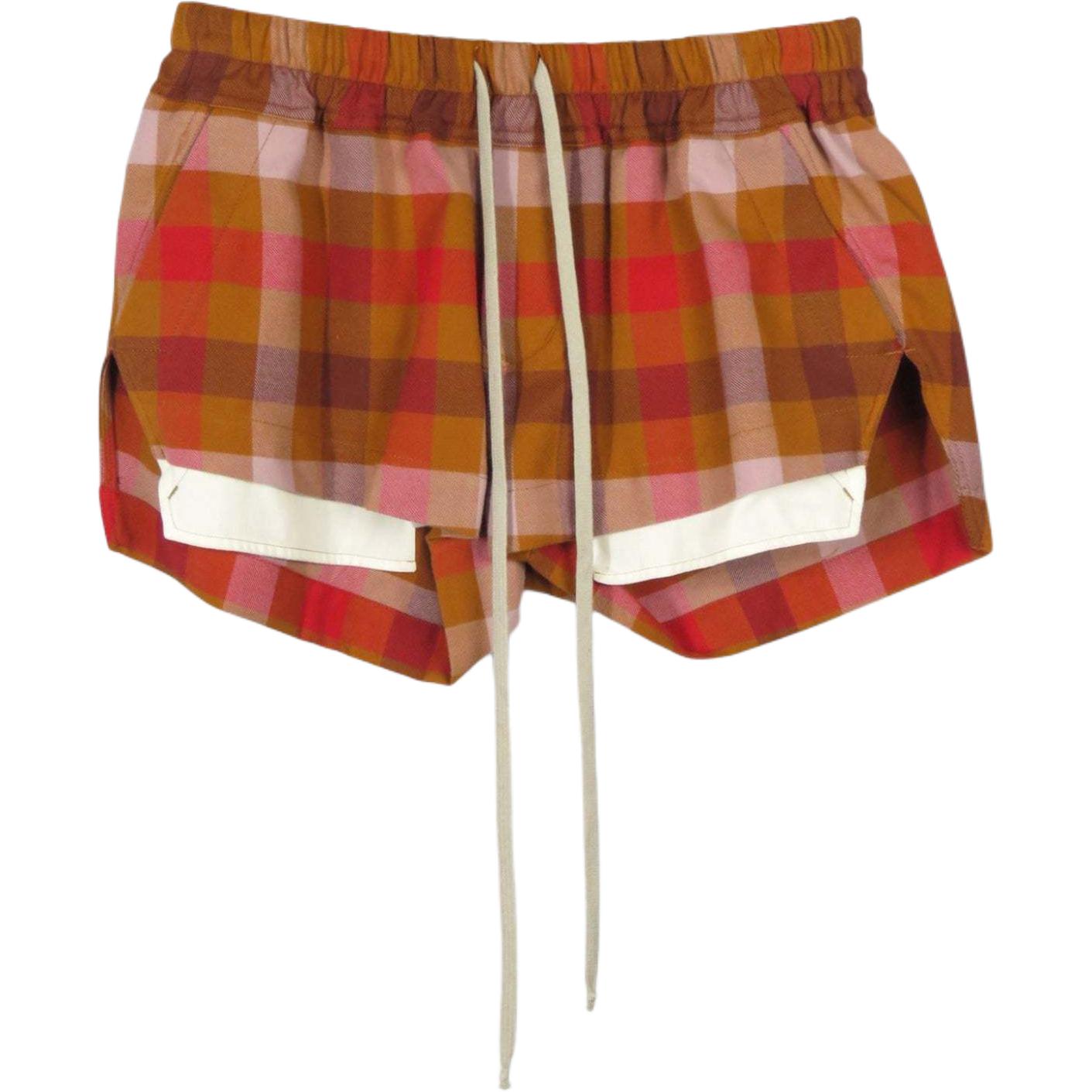 Rick Owens SS24 Checkerboard Print Drawstring Shorts Unisex Multicolor. RP01D2316CP