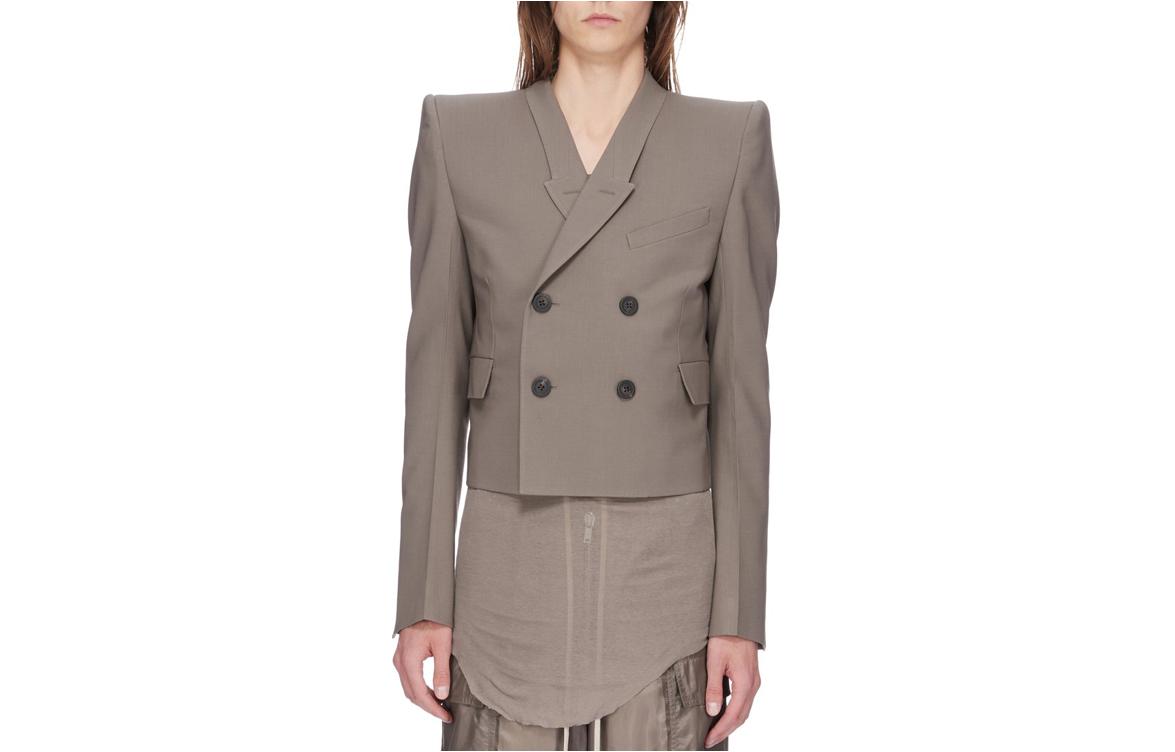 Rick Owens SS24 Double-Breasted Blazer Jacket Men’s Grey RU01D3734ZL-34