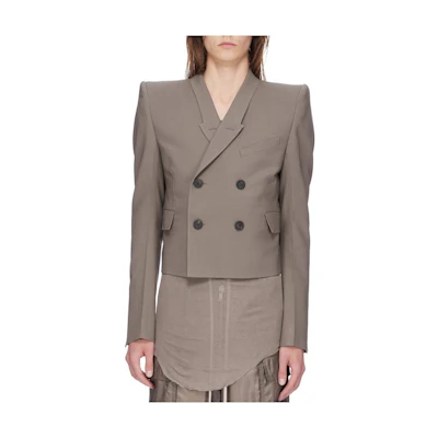 Rick Owens SS24 Double-Breasted Blazer Jacket Men’s Grey RU01D3734ZL-34