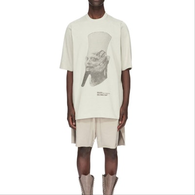 RICK OWENS SS24 Embroidered Heavyweight Knit Tee Pearl White. RU01D3249BAEM7-0809 Lookbook RICK OWENS SS24 Embroidered Heavyweight Knit Tee Pearl White. RU01D3249BAEM7-0809