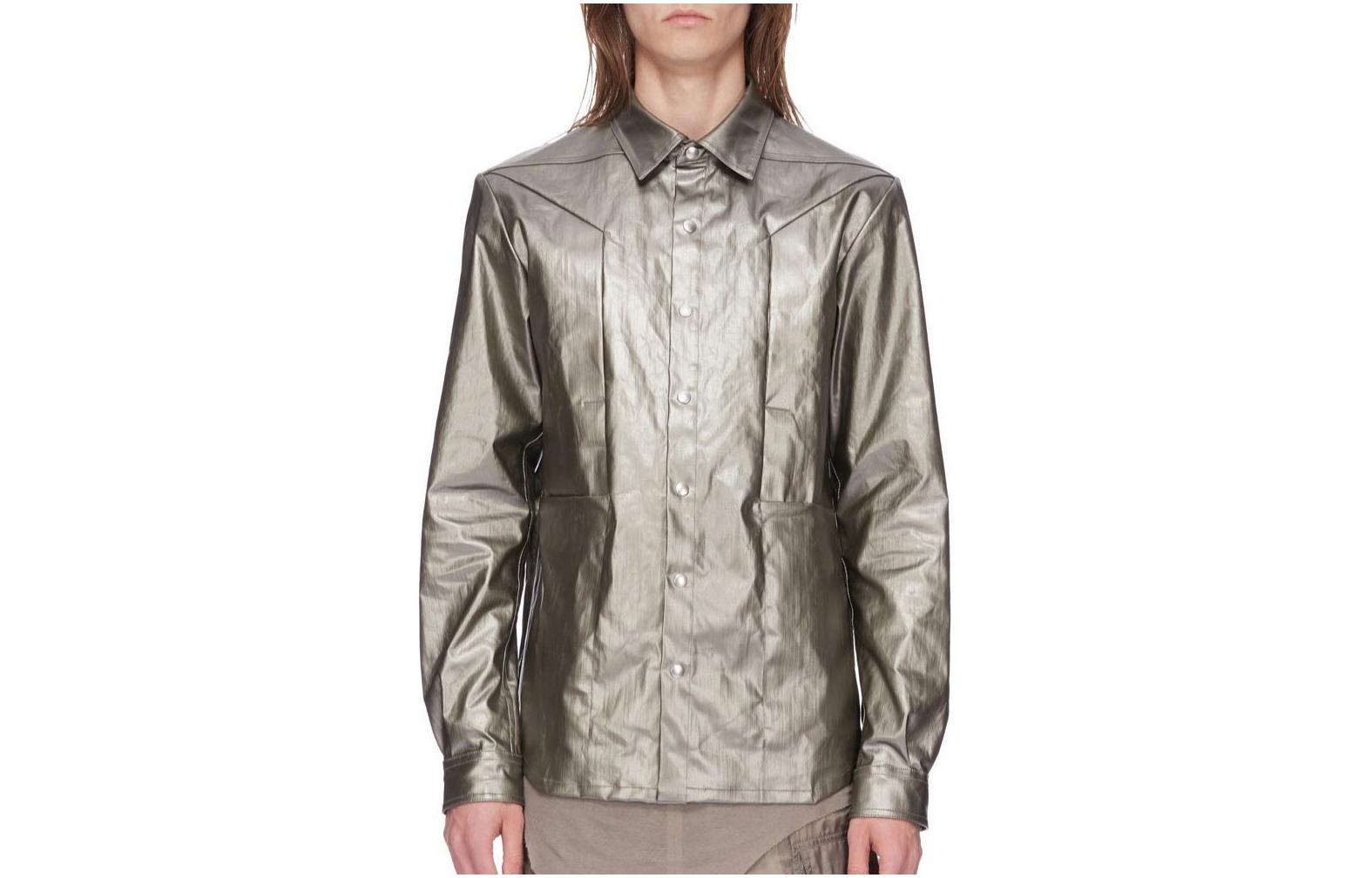 Rick Owens SS24 Gunmetal Button-Up Oversized Jacket Men RU01D3727SCT-68