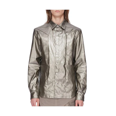 Rick Owens SS24 Gunmetal Button-Up Oversized Jacket Men RU01D3727SCT-68