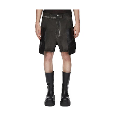Rick Owens SS24 Low-Rise Loose Fit Studded Cargo Shorts Dark Grey RR01D3322DKBWLY-789909