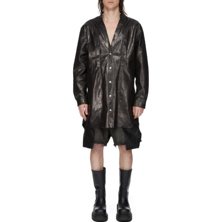 Shop Rick Owens SS24 Seluar Pendek Cargo Gelap Studded Low-Rise Fit Longgar Kelabu RR01D3322DKBWLY-789909