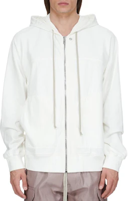 Rick Owens SS24 Milk Hooded Zip-Up Sweatshirt with Ribbed Cuffs RU01D3241BA-11 Buy Rick Owens SS24 Milk Hooded Zip-Up Sweatshirt with Ribbed Cuffs RU01D3241BA-11