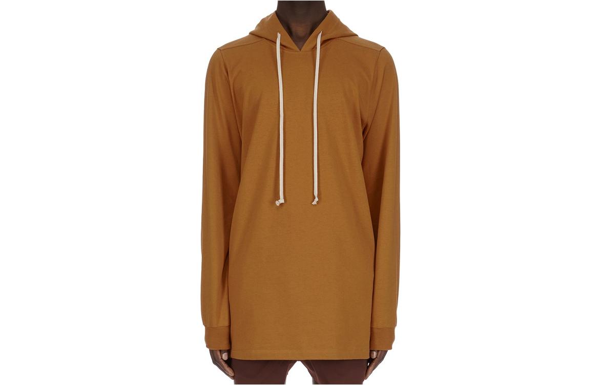 Rick Owens SS24 Monochrome Hoodie with Ribbed Cuffs - Clay RU01D3285BA-53