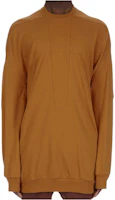Rick Owens SS24 Oversized Ribbed Crewneck Sweatshirt Clay Color Mens RU01D3278BA-53 Rick Owens SS24 Oversized Ribbed Crewneck Sweatshirt Clay Color Mens RU01D3278BA-53