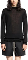Rick Owens SS24 Sheer Transparent Crewneck Long-Sleeve Sweatshirt Black RU02D6625M-09 Rick Owens SS24 Sheer Transparent Crewneck Long-Sleeve Sweatshirt Black RU02D6625M-09