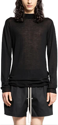 Rick Owens SS24 Sheer Transparent Crewneck Long-Sleeve Sweatshirt Black RU02D6625M-09 Buy Rick Owens SS24 Sheer Transparent Crewneck Long-Sleeve Sweatshirt Black RU02D6625M-09