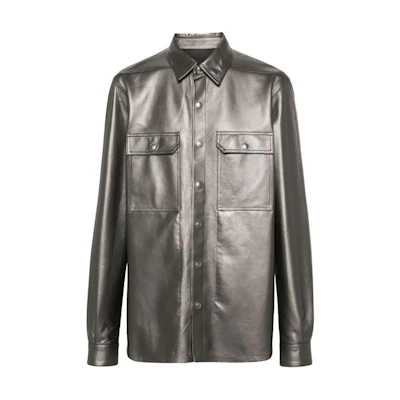 Rick Owens SS24 Silver Relaxed Fit Long Sleeve Jacket RU01D3729LLPM-68