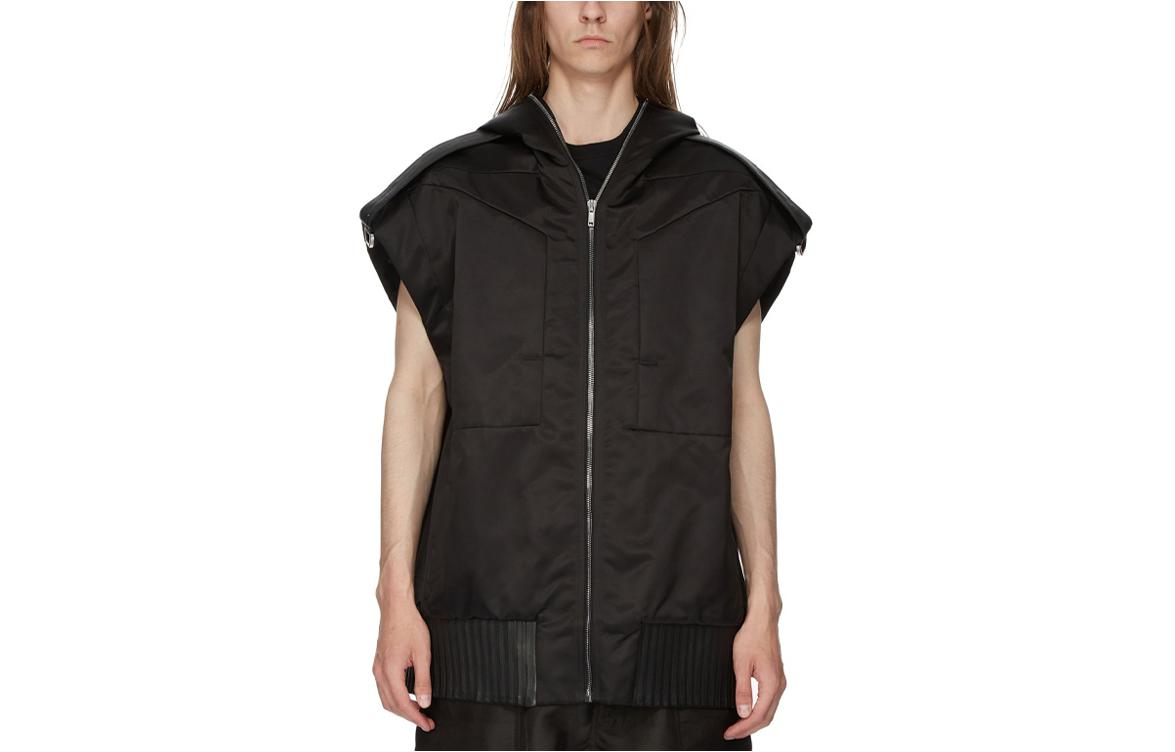 Rick Owens SS24 Sleeveless Zip Hoodie Jacket Black RR01D3705NBRLOY-09