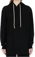 Rick Owens SS24 Solid Color Ribbed Cuff Hoodie Black RU01D3285BA-09 Rick Owens SS24 Solid Color Ribbed Cuff Hoodie Black RU01D3285BA-09