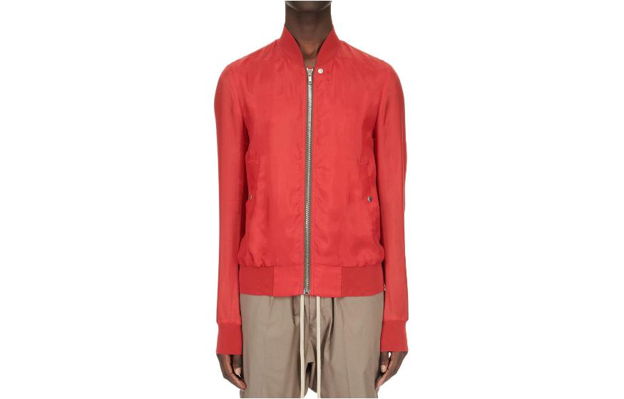 Rick Owens SS24 Solid Color Zip-Up Jacket - Dark Red RU01D3782J-03