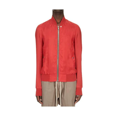 Rick Owens SS24 Solid Color Zip-Up Jacket - Dark Red RU01D3782J-03