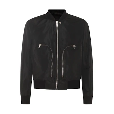 Rick Owens SS24 Solid Zipped Jacket Men’s Black Long Sleeve RU01D3791FK-09