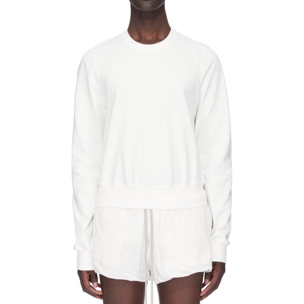 Rick Owens SS24 White Crewneck Long Sleeve Sweatshirt Fashion RU01D3289BA-11