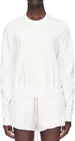 Rick Owens SS24 White Crewneck Long Sleeve Sweatshirt Fashion RU01D3289BA-11 Rick Owens SS24 White Crewneck Long Sleeve Sweatshirt Fashion RU01D3289BA-11