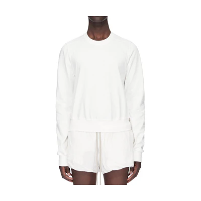 Rick Owens SS24 White Crewneck Long Sleeve Sweatshirt Fashion RU01D3289BA-11