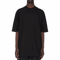 Order RICK OWENS SS25 黑色羅紋圓領寬鬆休閒T恤 RU01E5249BA-09
