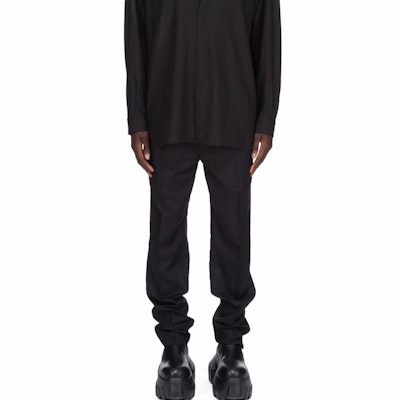 Rick Owens SS25 修身皺褶柔軟休閒長褲 男裝 黑色 RU01E5390WG-09 Purchase Rick Owens SS25 修身皺褶柔軟休閒長褲 男裝 黑色 RU01E5390WG-09