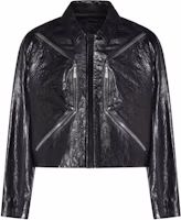 Rick Owens SS26 Leather Jacket with Zip and Pointed Collar Black. RU01F2795LBE09 Rick Owens SS26 Leather Jacket with Zip and Pointed Collar Black. RU01F2795LBE09