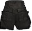 Lookbook RICK OWENS Stefan Waxed Zipper Relaxed Cargo Shorts Hitam Lelaki RR01D3322SBW-99