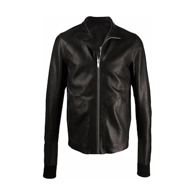 Rick Owens Straight Zipper High-Collar Jacket Solid Color RU02A5761LBL-09