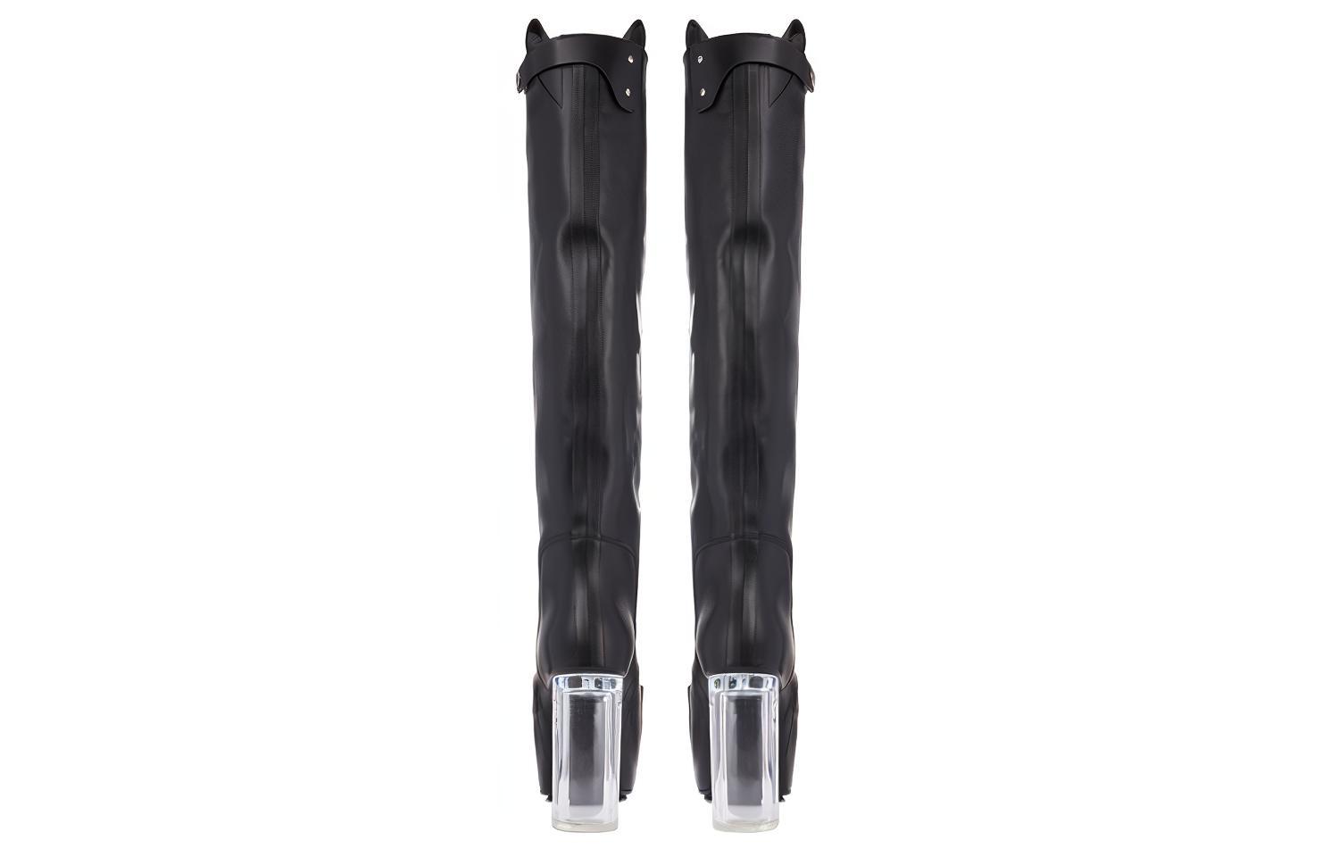 Shop Botas Altas Rick Owens Strobe 'Cuero de Ternero Negro Texturizado' RR02B2827LCGGR-990