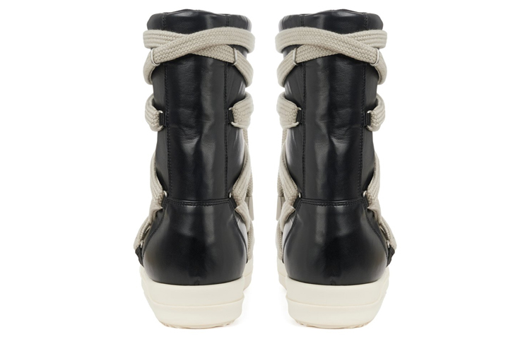 Shop Rick Owens Strobe 黑色绵羊毛大号羽绒服 &#x27;靴子&#x27; RU02B2895LLPW1-911