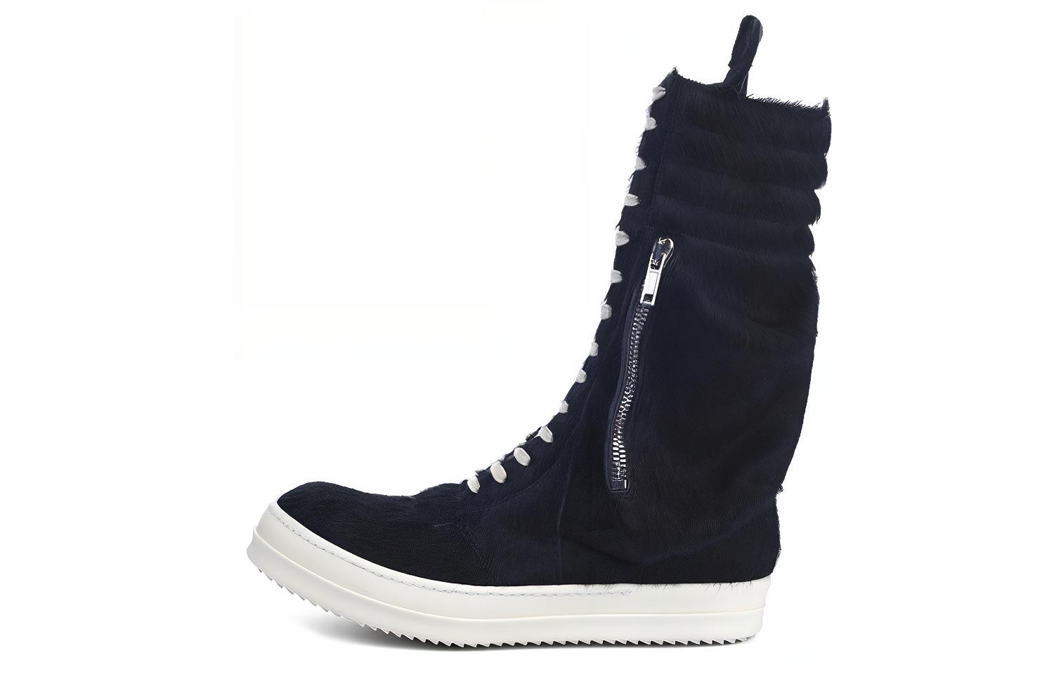 Buy リック・オウエンス ストローブ ファーハイ トップ (黒) RR02B2899LHL-91