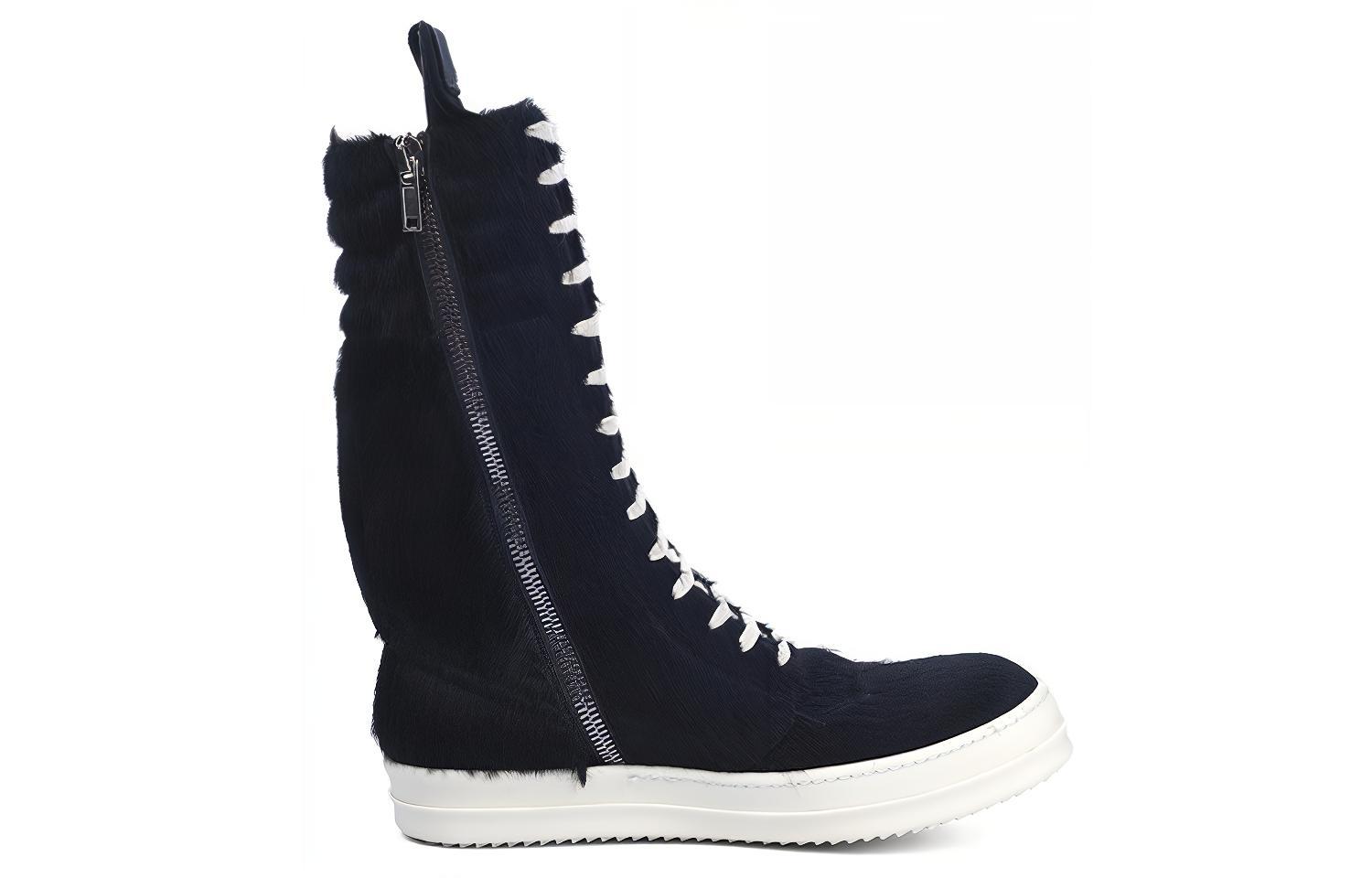 Order Rick Owens Strobe Runway 'Hitam Bulu Tinggi-Top' Sneaker RR02B2899LHL-91