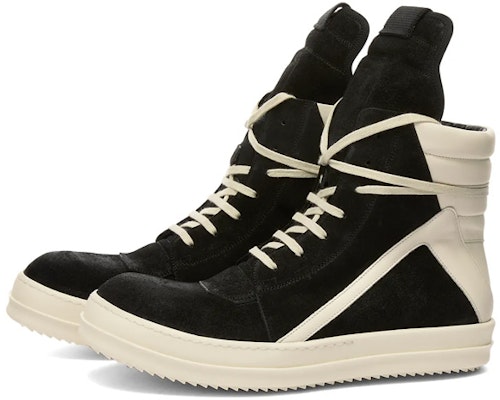Rick Owens Strobe Suede Geobasket Tinggi 'Hitam Putih' RU02B2894-LCC-911 Order Rick Owens Strobe Suede Geobasket Tinggi 'Hitam Putih' RU02B2894-LCC-911