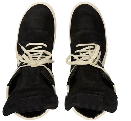 Rick Owens Strobe Suede Geobasket High 'Black White' RU02B2894-LCC-911 Lookbook Rick Owens Strobe Suede Geobasket High 'Black White' RU02B2894-LCC-911