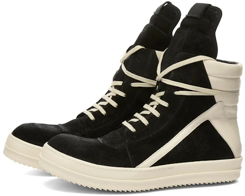 Rick Owens Strobe Suede Geobasket Haut ''Noir Blanc'' RU02B2894-LCC-911 Lookbook Rick Owens Strobe Suede Geobasket Haut ''Noir Blanc'' RU02B2894-LCC-911