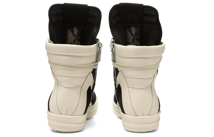 Purchase Rick Owens Strobe Suede Geobasket Haut ''Noir Blanc'' RU02B2894-LCC-911