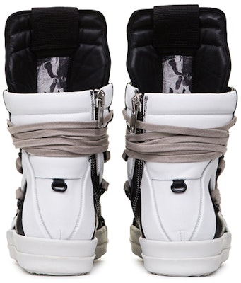 RICK OWENS Tecuatl 皮革高幫板鞋 黑白色 Shop RICK OWENS Tecuatl 皮革高幫板鞋 黑白色