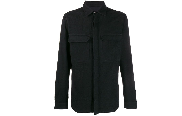 Rick Owens Textured Pocket Shirt Jacket Black RU20F3291WCF09