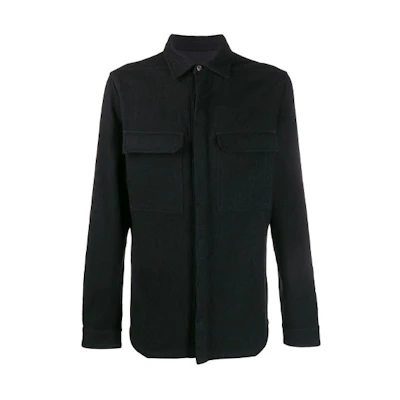 Rick Owens Textured Pocket Shirt Jacket Black RU20F3291WCF09