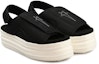 Shop Sandal Tebal Velcro Rekaan Ringkas Rick Owens Hitam 20S5823MUEM4-09