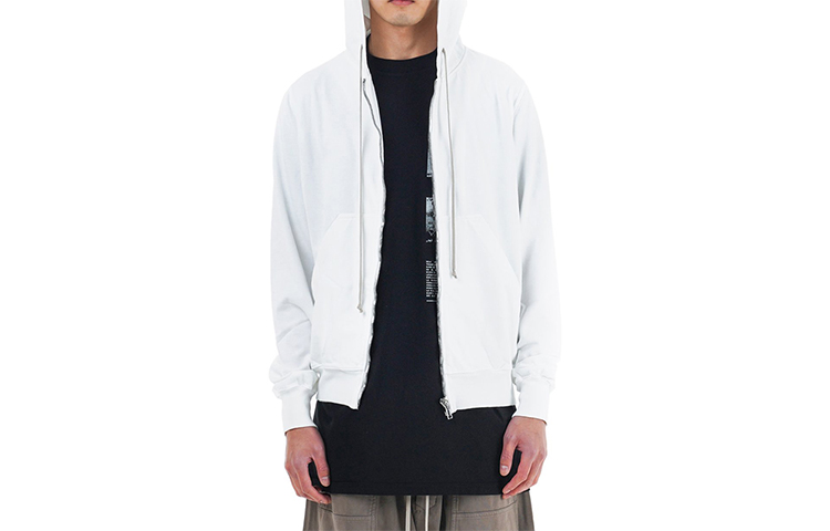 Rick Owens White Hoodie with Back Print DU20S5276RIGEP211009