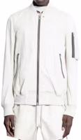 Rick Owens White Solid Color Bomber Jacket with Zipper and Long Sleeves RU01E5778LBA-41 Rick Owens White Solid Color Bomber Jacket with Zipper and Long Sleeves RU01E5778LBA-41