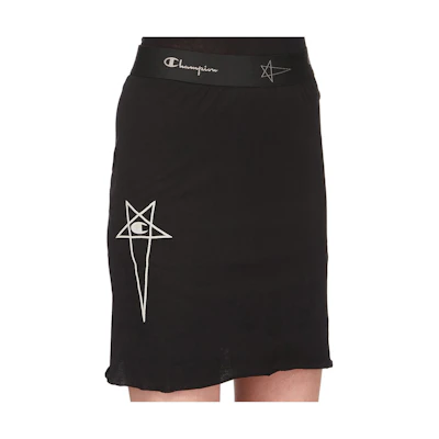 RICK OWENS Champion Logo Print Skort Black. CW02C6670CHJEG-09