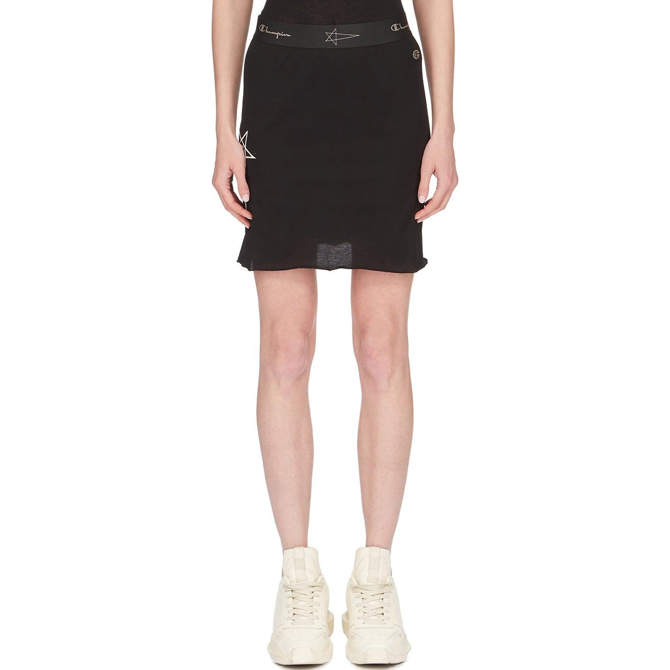 Shop RICK OWENS x Champion  Logo Print Skort Black. CW02C6670CHJEG-09