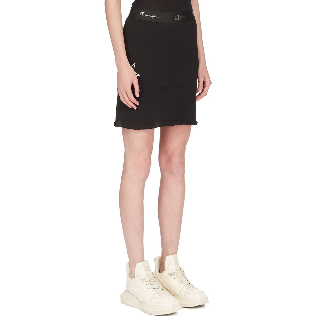 Details for RICK OWENS x Champion  Logo Print Skort Black. CW02C6670CHJEG-09