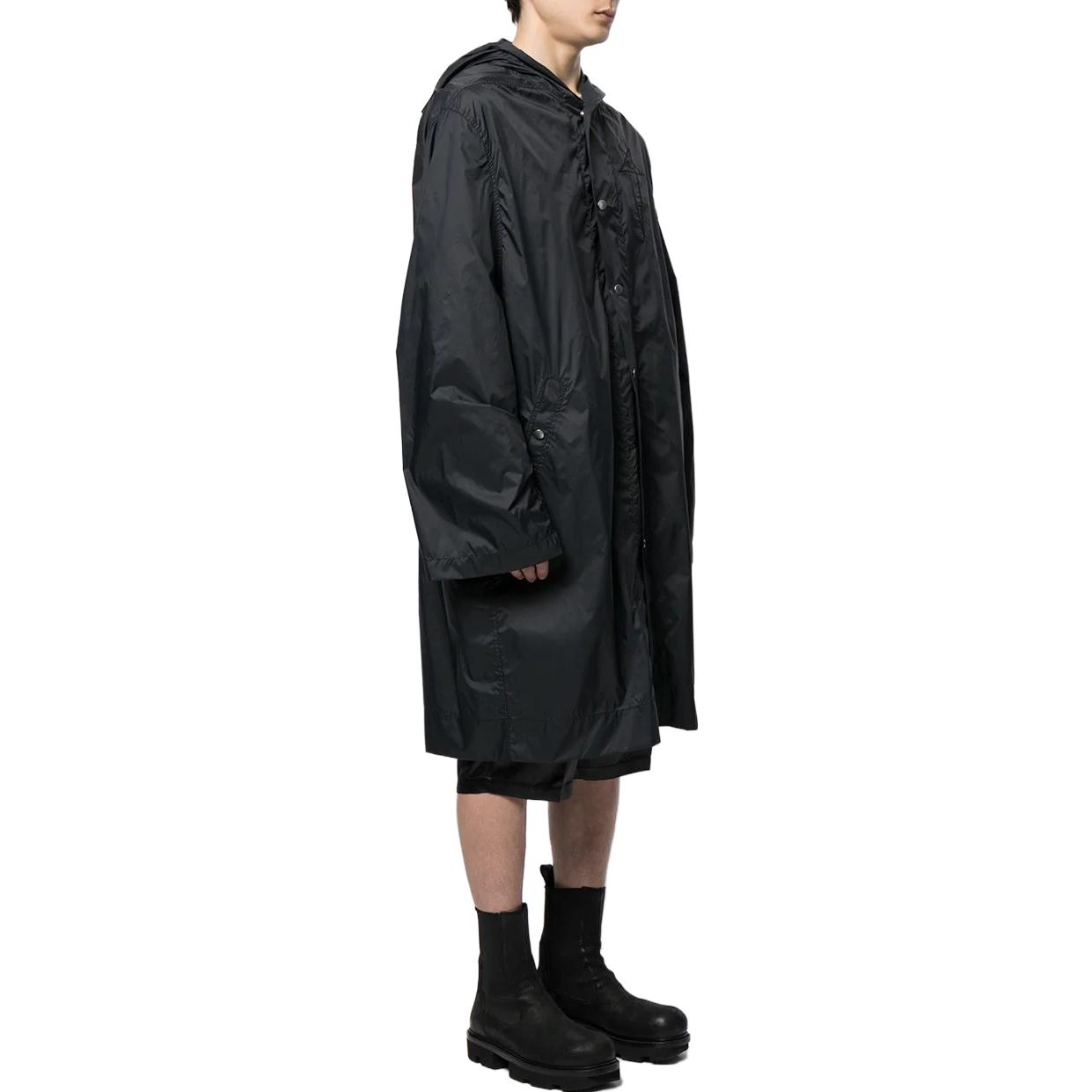 Purchase RICK OWENS X Champion Black  Mid-Length Overcoat with Hoodie Collaboration. CM21S0002216752-09