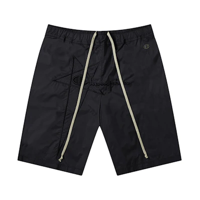 RICK OWENS Champion Black Embroidered Casual Shorts - Gift Idea CM21S0013216776-09