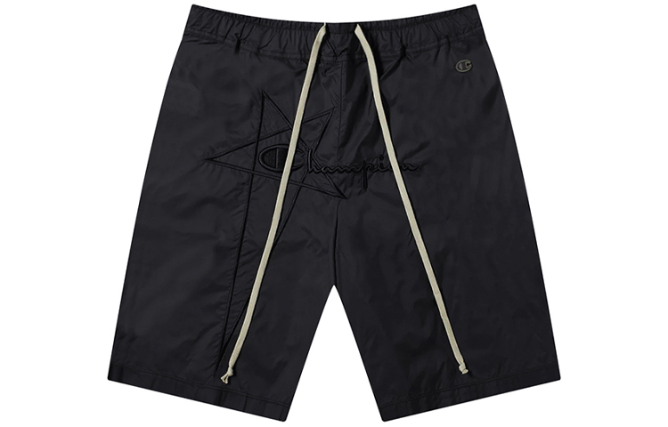 Order RICK OWENS x Champion Black Embroidered Casual Shorts - Gift Idea CM21S0013216776-09