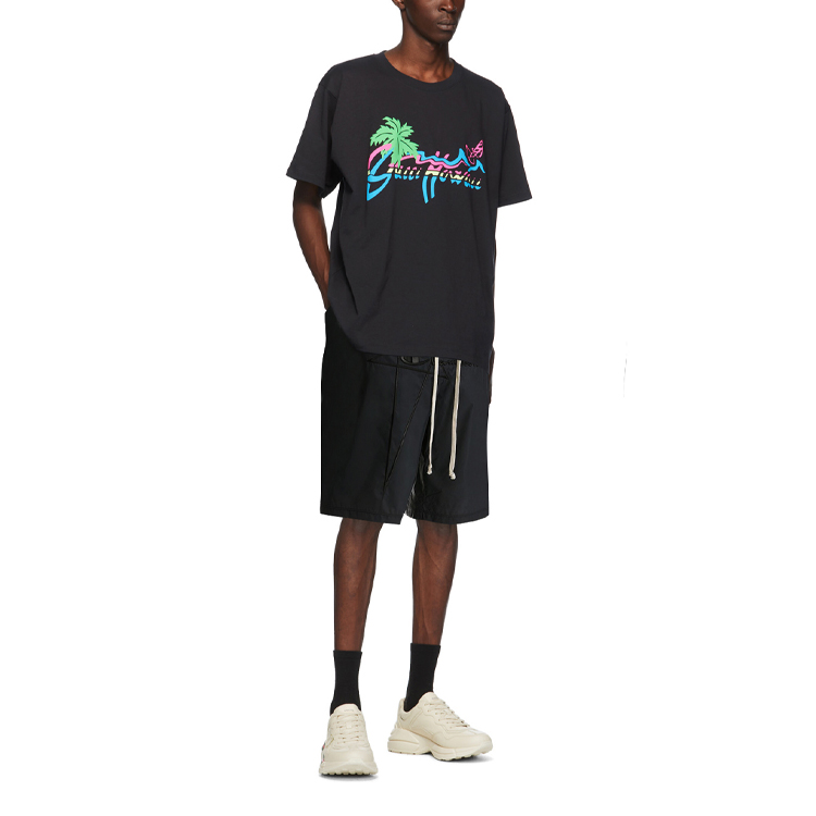 Lookbook RICK OWENS x Champion Black Embroidered Casual Shorts - Gift Idea CM21S0013216776-09